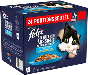 Felix Katzenfutter So gut wie es aussieht Fisch Sorten-Mix Stückchen in Gelee Adult 24 x 85 g - 24 x 85 g – Bild 1 von 9