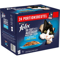 Produktbild von Felix Katzenfutter So gut wie es aussieht Fisch Sorten-Mix Stückchen in Gelee Adult 24 x 85 g - 24 x 85 g