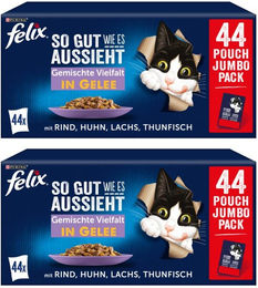 Produktbild von Felix Katzenfutter Stückchen in Gelee Gemischte Vielfalt Adult 88x85g