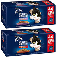 Produktbild von Felix Katzenfutter Stückchen in Gelee Geschmacksvielfalt vom Land und Gemischte Vielfalt für adulte Katzen 88x85g - 88 x 85 g