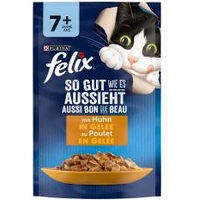 Produktbild von Felix Katzenfutter Stückchen in Gelee Huhn Adult und Senior 26x85g - 26 x 85 g