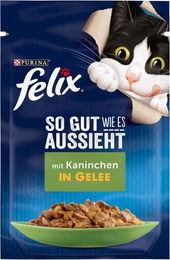 Produktbild von Felix Katzenfutter Stückchen in Gelee mit Kaninchen Adult 26x85g