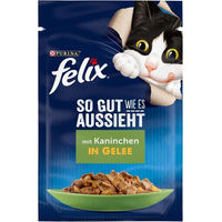 Produktbild von Felix Katzenfutter Stückchen in Gelee mit Kaninchen Adult 26x85g