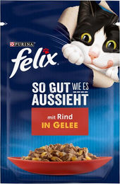 Felix Katzenfutter Stückchen in Gelee mit Rind Adult 26x85g – Bild 1 von 1