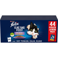 Produktbild von Felix Katzenfutter Stückchen in Gelee Mix Auswahl Adult Thunfisch Kabeljau Rind Huhn 80 x 85 g - 80 x 85 g
