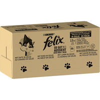Produktbild von Felix Katzenfutter Stückchen in Gelee Mix Rind Huhn Ente Lamm Adult 120 x 85 g - 120 x 85 g