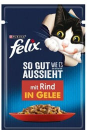 Felix Katzennahrung Adult Sterilisiert Rind Stückchen in Gelee 26x85 g - 26 x 85 g – Bild 1 von 3