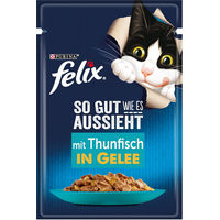 Produktbild von Felix Katzennahrung Thunfisch Stückchen in Gelee 26 x 85 g