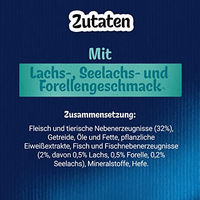 Produktbild von Felix Knabber Mix Original und Strandspaß Katzensnacks mit Huhn, Lachs und Seelachs für erwachsene Katzen 2er Pack 480g - 16 x 60 g