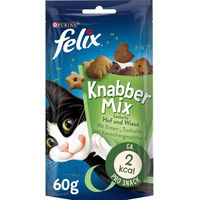 Produktbild von Felix KnabberMix Hof & Wiese Katzensnack Leckerli für erwachsene Katzen 8x60g