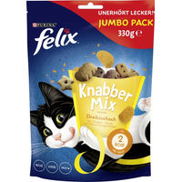 Produktbild von Felix KnabberMix Katzensnack für erwachsene Katzen mit Huhn, Truthahn und Fisch 330 g - 330 g