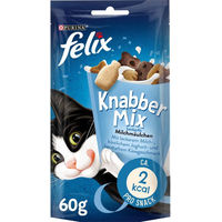 Produktbild von Felix KnabberMix Milchmäulchen Katzensnack bunter Mix für erwachsene Katzen 8x60g
