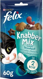 Felix KnabberMix Strandspaß Katzen Leckerli mit Lachs, Seelachs und Forelle 8x60g - 8 x 60 g – Bild 1 von 3