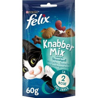 Produktbild von Felix KnabberMix Strandspaß Katzen Leckerli mit Lachs, Seelachs und Forelle 8x60g - 8 x 60 g