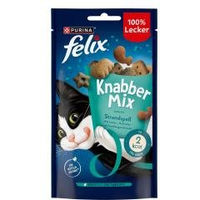 Produktbild von Felix KnabberMix Strandspaß Katzen-Leckerli mit Lachs, Seelachs und Forelle für adulte Katzen 60 g - 4 x 60 g