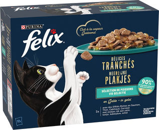 Felix Köstliche Scheibchen Ozean-Auswahl in Gelee Katzen Nassfutter Adult 12 x 80 g - 12 x 80 g – Bild 1 von 5