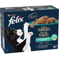 Produktbild von Felix Köstliche Scheibchen Ozean-Auswahl in Gelee Katzen Nassfutter Adult 12 x 80 g - 12 x 80 g