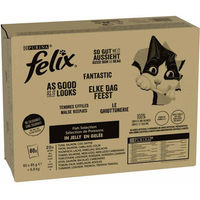 Produktbild von Felix Nasskatzenfutter Adult Fisch Mixpaket 80 x 85 g mit Thunfisch, Lachs und Kabeljau - 80 x 85 g