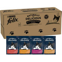 Produktbild von Felix Naturally Delicious Katzen Nassfutter Mix Stückchen in Gelee für Adult Katzen Getreidefrei 80 x 80g - 80 x 80 g