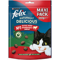 Produktbild von FELIX Naturally Delicious Katzensnack Rind & Goji Beeren für erwachsene Katzen 180g - 180 g