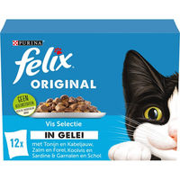 Produktbild von Felix Original Fischauswahl Katzen Nassfutter Stückchen in Gelee 24 x 85 g