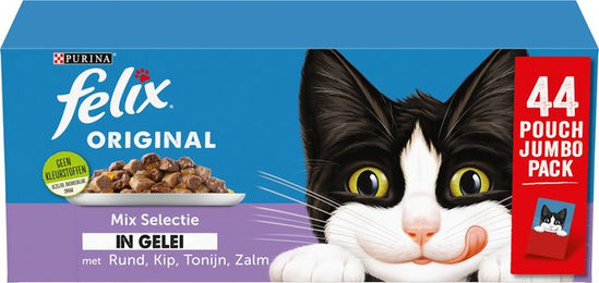 Felix Original Mix Selection Katzen Nassfutter Adult Stückchen in Gelee Huhn Thunfisch Lachs Rind 44 x 85 g - 88 x 85 g – Bild 1 von 6