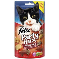 Produktbild von Felix Party Mix Leckerli für Katzen mit Grillgeschmack Rind, Huhn und Lachs 120g