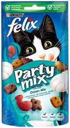 Felix Party Mix Ozean Leckerli für Katzen mit Lachs, Seelachs und Forelle 60g – Bild 1 von 1