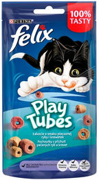 FELIX Play Tubes Katzensnack mit Fisch und Garnele für erwachsene Katzen 50 g ohne künstliche Farbstoffe – Bild 1 von 1
