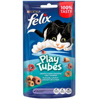 Produktbild von FELIX Play Tubes Katzensnack mit Fisch und Garnele für erwachsene Katzen 50 g ohne künstliche Farbstoffe