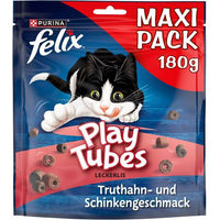 Produktbild von FELIX Play Tubes Katzensnack Truthahn und Schinken für erwachsene Katzen 5x180g