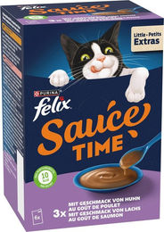 Produktbild von Felix Sauce-Time Creme Paste Huhn Lachs für Katzen 6x40g 240g