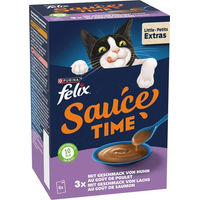 Produktbild von Felix Sauce-Time Creme Paste Huhn Lachs für Katzen 6x40g 240g