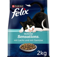 Produktbild von Felix Seaside Sensations Lachs & Gemüse Katzenknusperkroketten für erwachsene Katzen 4x2kg