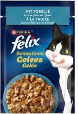 Felix Sensations Gelee mit Forelle und Spinat Katzen Nassfutter Adult 26x85g - 26 x 85 g – Bild 1 von 4