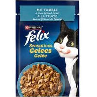 Produktbild von Felix Sensations Gelee mit Forelle und Spinat Katzen Nassfutter Adult 26x85g - 26 x 85 g