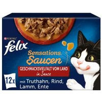 Produktbild von Felix Sensations Geschmacksvielfalt vom Land Stückchen in Sauce für Katzen Adult 12 x 85 g - 12 x 85 g