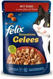 Felix Sensations Katzen Nassfutter Adult Rind mit Tomate in Gelee 104x85 g - 104 x 85 g – Bild 1 von 3