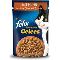 Produktbild von Felix Sensations Katzen Nassfutter Huhn und Karotten Stückchen in Gelee Adult 52x85 g - 52 x 85 g