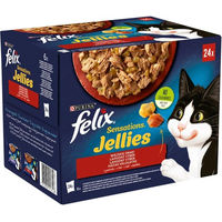 Produktbild von Felix Sensations Katzen Nassfutter Stückchen in Gelee Geschmacksvielfalt für erwachsene Katzen 24 x 85g