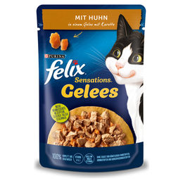 Felix Sensations Katzen Nassfutter Stückchen in Gelee Huhn und Karotte Adult 26x85g - 26 x 85 g – Bild 1 von 2