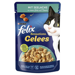 Felix Sensations Katzen Nassfutter Stückchen in Gelee Seelachs & Tomate Adult 26x85g - 26 x 85 g – Bild 1 von 2