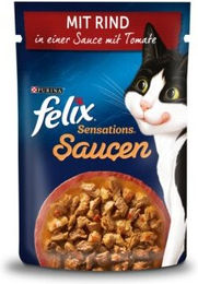 Felix Sensations Katzen Nassfutter Stückchen in Sauce Rind und Tomate für Adult 104x85 g - 104 x 85 g – Bild 1 von 3