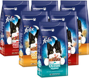 Produktbild von Felix Sensations Katzenfutter Adult Geflügel Mixpaket mit hohem Fleischanteil 6x2kg - 6 x 2 kg