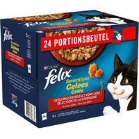 Produktbild von Felix Sensations Katzenfutter Stückchen in Gelee Geschmacksvielfalt vom Land Adult 24 x 85 g - 24 x 85 g