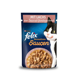 Felix Sensations Katzenfutter Stückchen in Sauce Lachs und Garnele Adult 26x85g – Bild 1 von 8