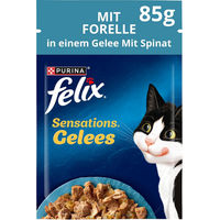 Produktbild von Felix Sensations Katzennahrung Forelle in Gelee für erwachsene Katzen 26 x 85 g