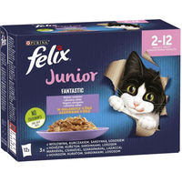 Produktbild von FELIX So gut wie es aussieht Junior Katzen Nassfutter Kitten Gemischte Vielfalt mit Rind Huhn Sardine und Lachs 12x85g