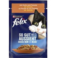 Produktbild von Felix So gut wie es aussieht Katzen Nassfutter Huhn und Tomate in Gelee Adult 26x85g - 26 x 85 g