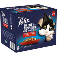 Produktbild von Felix So gut wie es aussieht Katzenfutter Nassfutter Stückchen in Gelee Sorten-Mix Adult 24 x 85 g - 24 x 85 g
